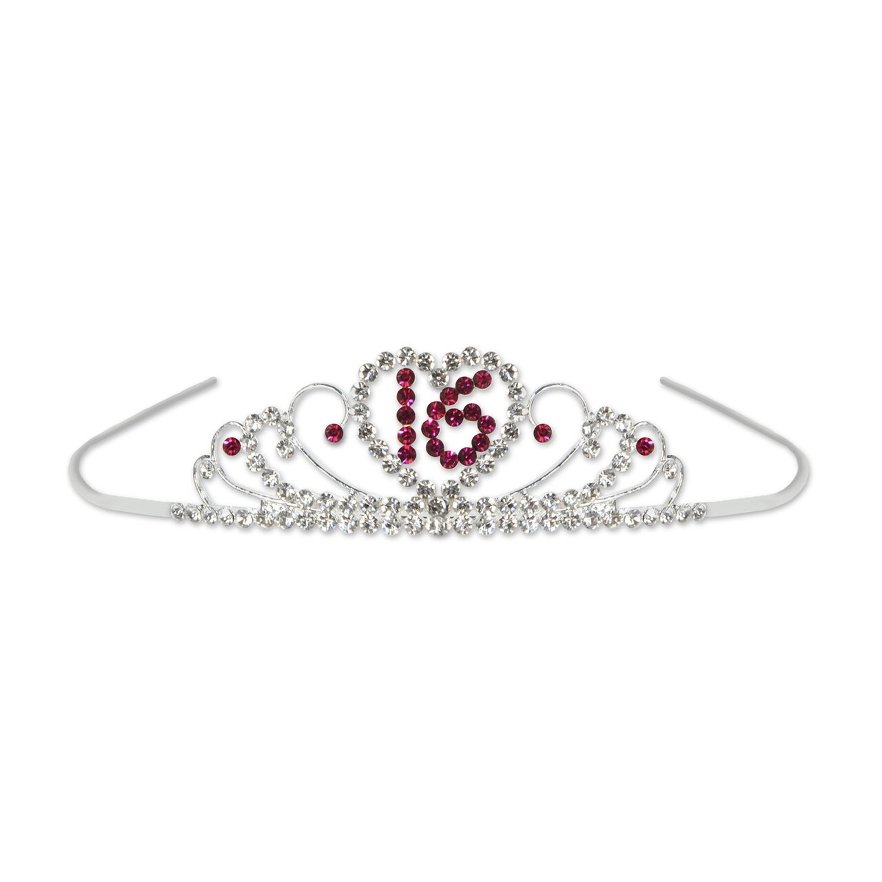 Party Central Pack of 6 Sweet 16 Birthday Tiaras Costume Accessories - One Size